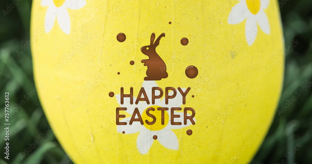 Obraz premium Image of easter egg and happy easter text
