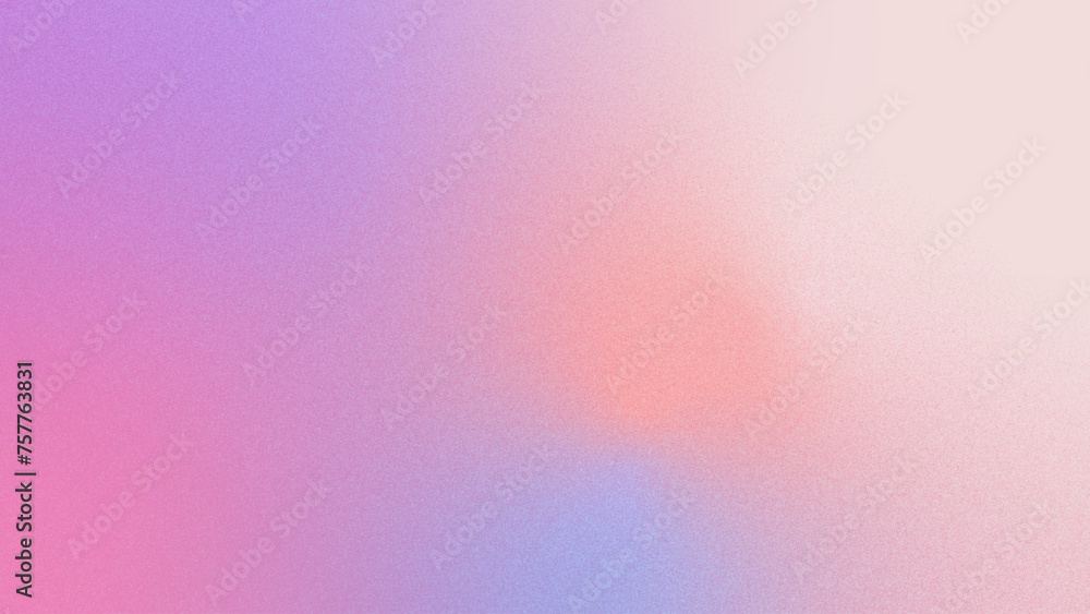 Multicolor grainy gradient with noise texture. Colorful gradient background. Spray Paint Brush. Purple, peach blue blurred backdrop for banner, creative minimal poster, template social media design - obrazy, fototapety, plakaty 
