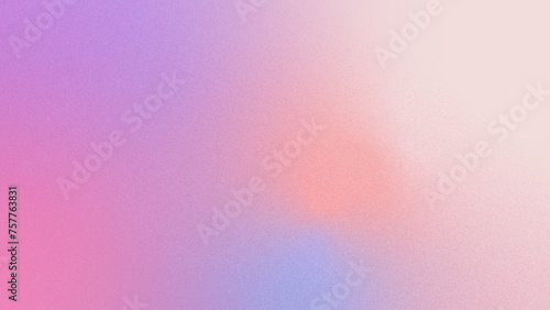 Multicolor grainy gradient with noise texture. Colorful gradient background. Spray Paint Brush. Purple, peach blue blurred backdrop for banner, creative minimal poster, template social media design photo
