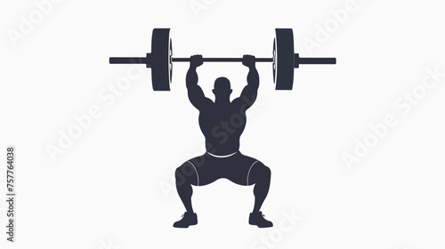 Strong bodybuilder sportsman lifting heavyweight 