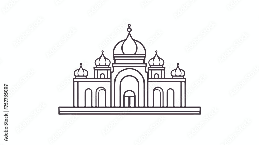 Vector line icon for temple flat vector