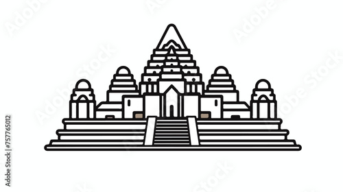 Vector line icon for temple flat vector