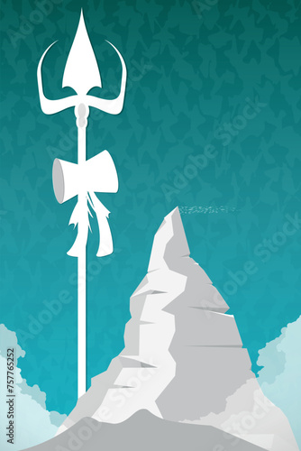 jainism religion symbol of Trishula trident of Jain and Hinduism, vector icon. Jainism and Ashtamangala symbol of trident Trishula in Jain religion, Dharma philosophy and Hindu Shiva.