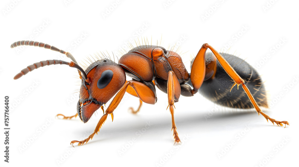 ant isolated on white background. macro. close-up. macro ant isolated on white background. macro. close-up. macro