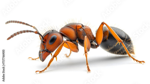 ant isolated on white background. macro. close-up. macro