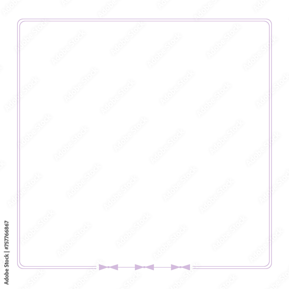 Minimalist Purple Text Frame with Ribbon Design Isolated on White Minimalist Purple Text Frame with Ribbon Design Isolated on White