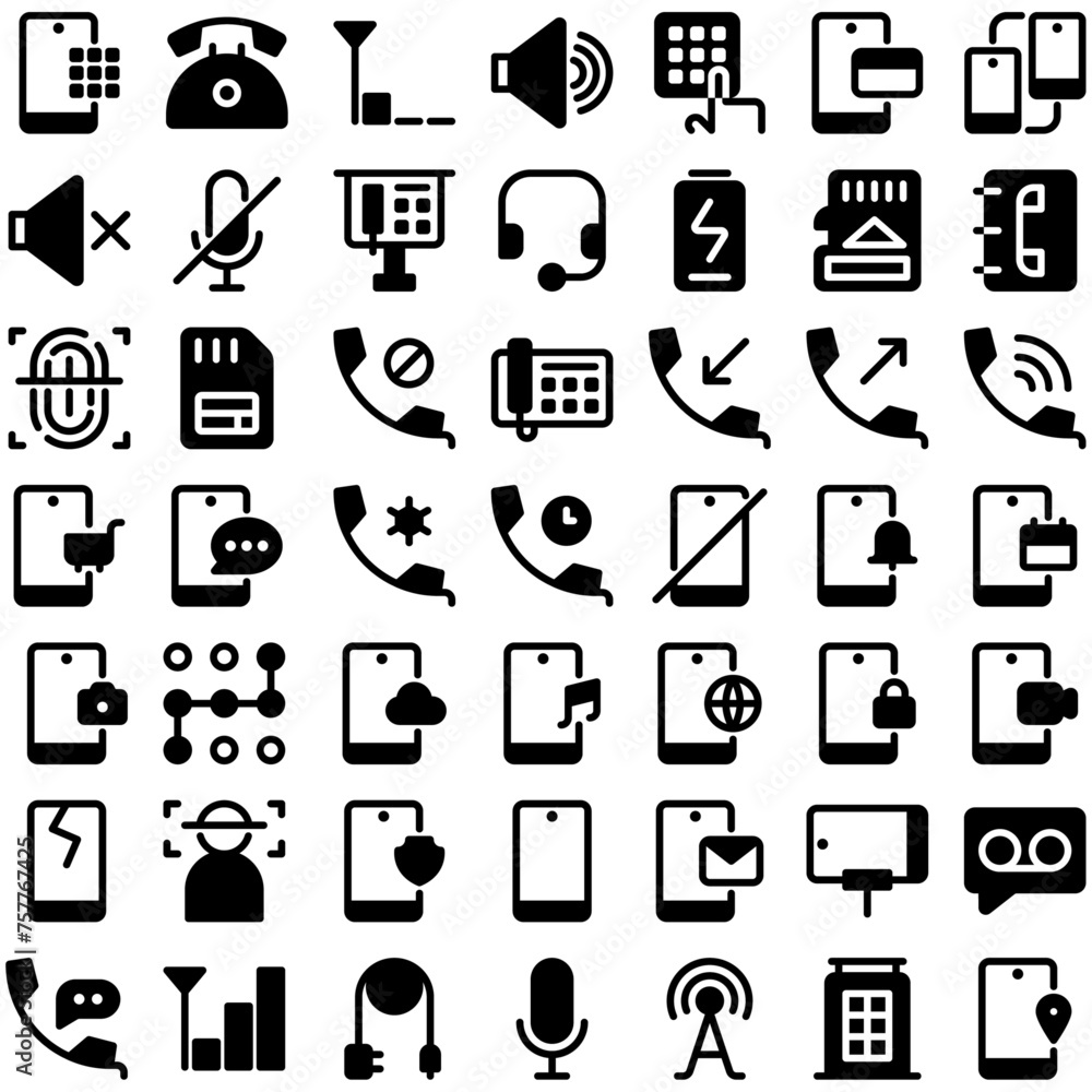 Vector of Phone Icon Set. Perfect for user interface, new application
