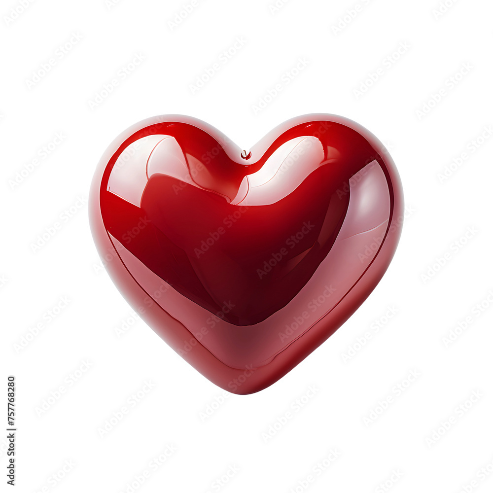 Fototapeta premium Red Heart Balloon Isolated on Transparent Background
