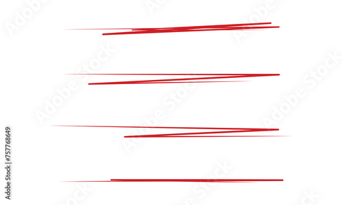 Set of hand drawn red lines. Vector collection of underline, emphasis, scribble brush strokes with background.