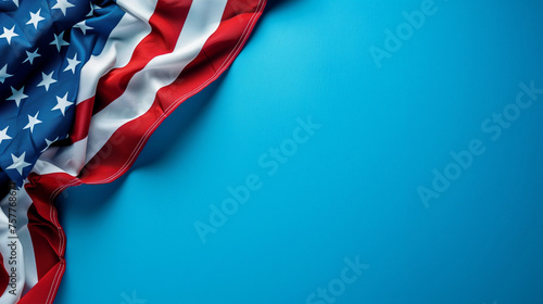 Flag of the United States, Independence day, American flag for Memorial Day, 4th of July, Labour Day, Happy 4th of July United States Independence Day, waving american national flag copy space, Ai