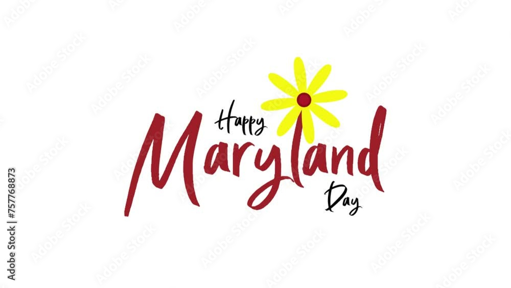 Happy maryland day greeting animation alpha channel. suitable for celebrating day. 4k footage transparent maryland with animation of a Maryland State Flower (black eyed Susan). 4k Happy maryland day greeting animation alpha channel. suitable for celebrating day. 4k footage transparent maryland with animation of a Maryland State Flower (black eyed Susan). 4k