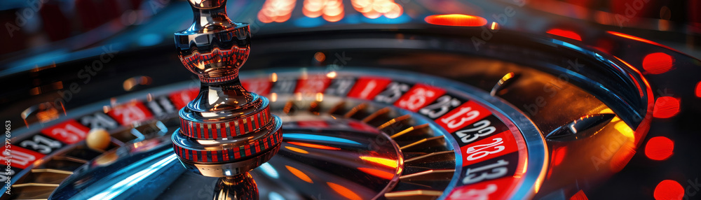 3D close-up of a casino roulette wheel 3D close-up of a casino roulette wheel