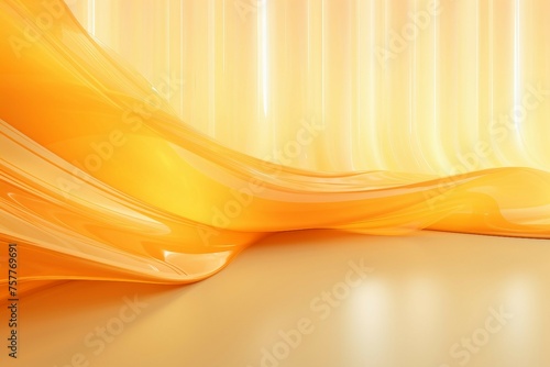 カラフル抽象背景テンプレート。透明感のある黄色とオレンジの波がある空間