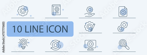 Options icon set. Settings, sliders. personalization. debugging, selection. 10 line icon style. Vector line icon for business and advertising
