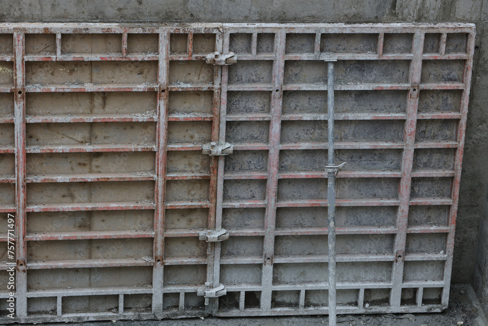 shield for the formation of formwork for pouring concrete on a modern construction site shield for the formation of formwork for pouring concrete on a modern construction site