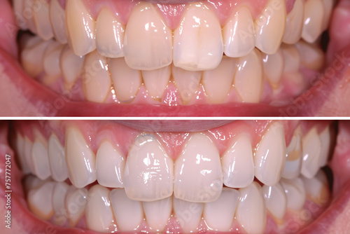 歯のホワイトニングのビフォアアフターイメージ