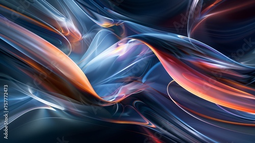 Dynamic abstract shapes with a sense of motion and energy, digital art