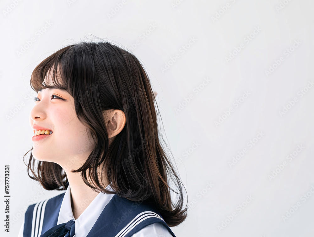 希望に満ちた未来を見つめるアジア人の学生 希望に満ちた未来を見つめるアジア人の学生