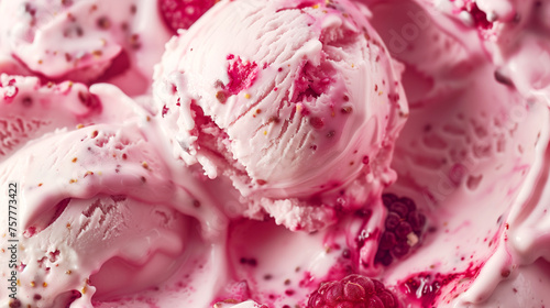 Closeup of fruit yoghurt ice cream. AI Generative