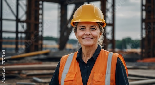 woman working on a construction site