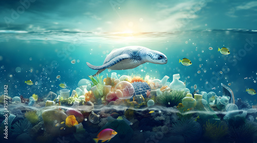 a turtle swimming in the ocean underwater aquatic life oceanic day beautiful oceanic background