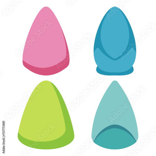 Makeup sponges vector cartoon set isolated on a white background.