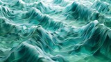 Sea-green silky fabric wave texture. Elegant textile design background for fashion, interiors, and decor