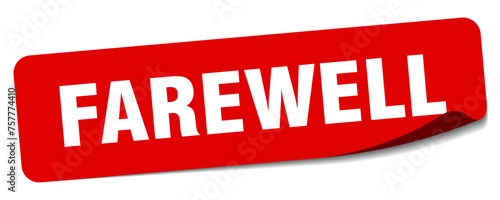 farewell sticker. farewell label