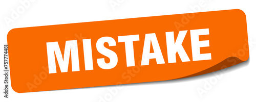 mistake sticker. mistake label