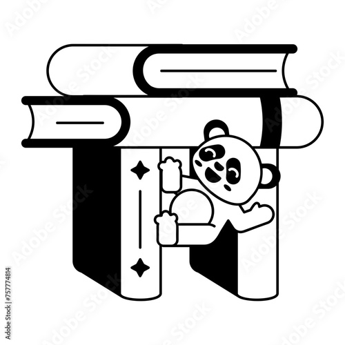 Trendy glyph icon of zoology books 