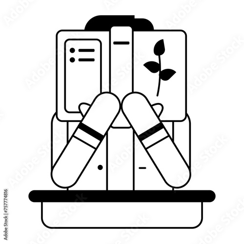 Here’s a glyph icon of a bibliophile 