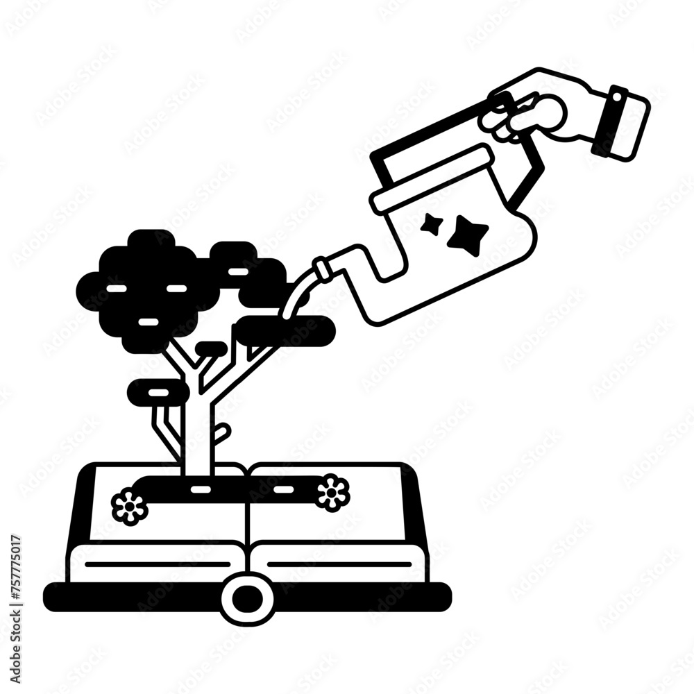Here’s a glyph icon depicting knowledge growth Here’s a glyph icon depicting knowledge growth