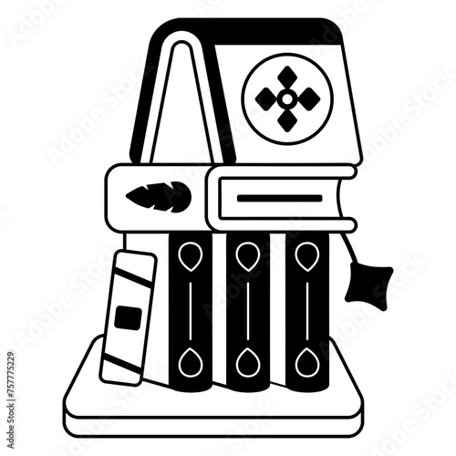 Premium glyph icon of interesting books 