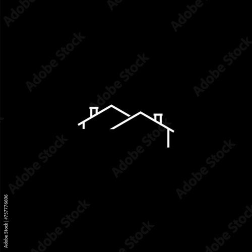Home roof icon isolated on dark background