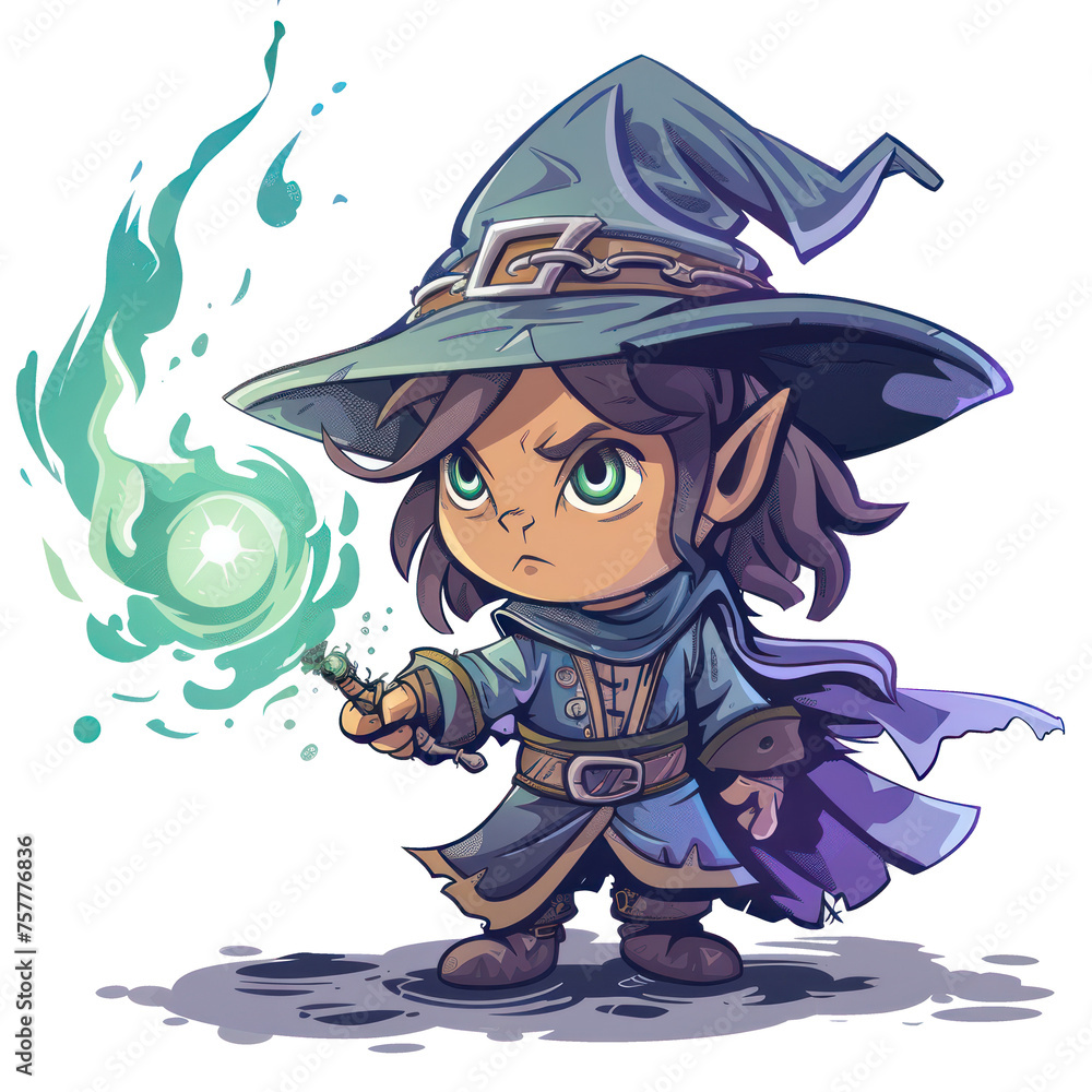 Enchanting Wizard Apparel Character Design for Merchandise