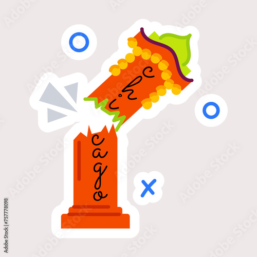 A flat sticker of chicago indiana boundary post 
