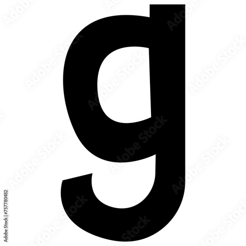 English alphabet g 2 cute on a white background, vector illustration.
