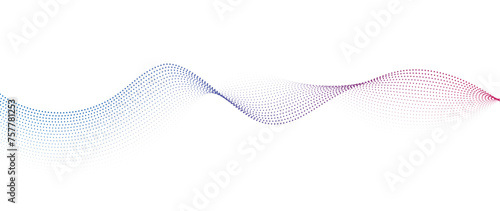 Flowing Dot Wave halftone gradient pattern on transparent background photo