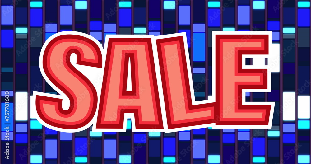 Sale text banner against mosaic squares on blue background Sale text banner against mosaic squares on blue background
