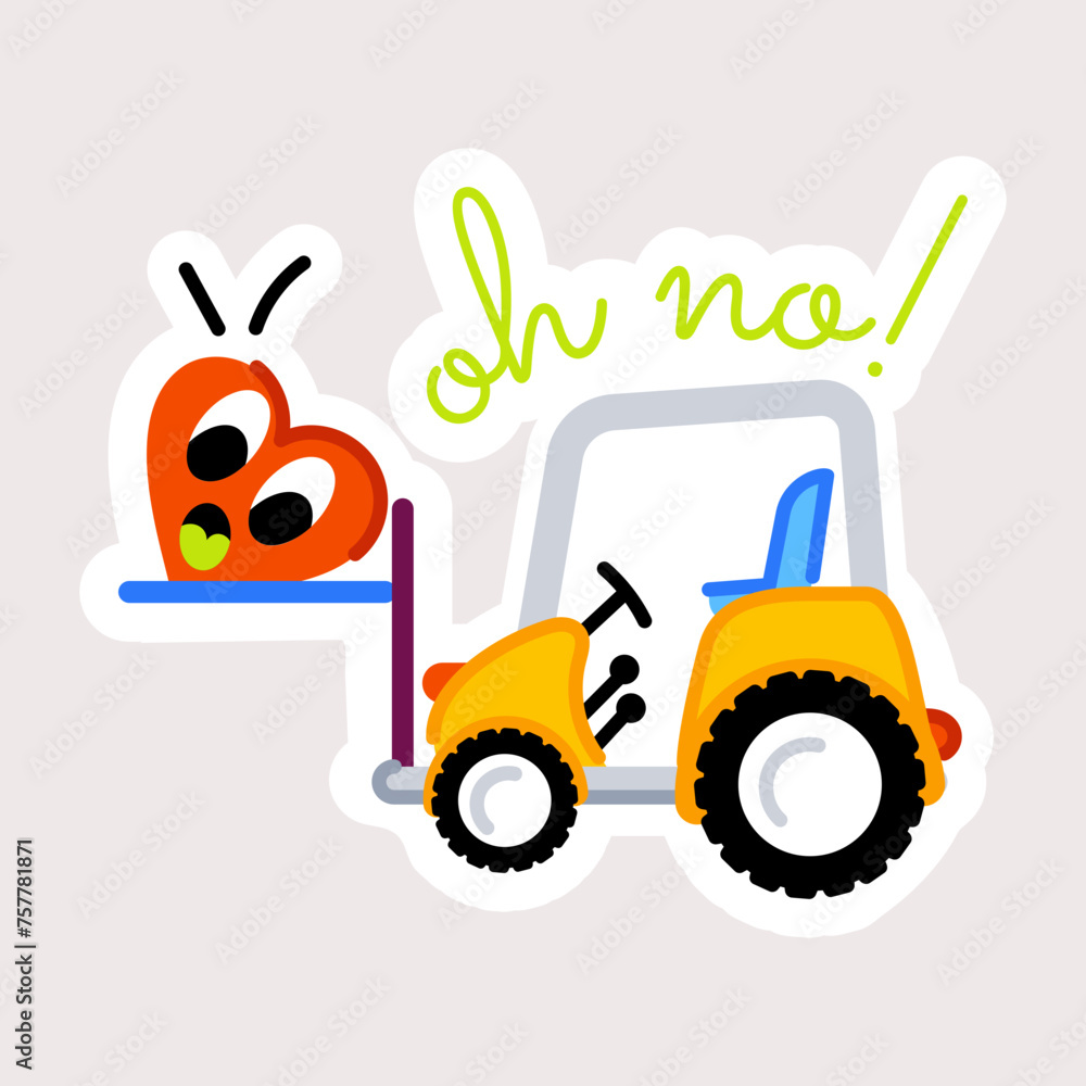 Handy flat sticker of a forklift truck Handy flat sticker of a forklift truck