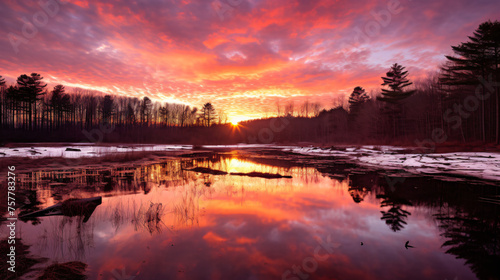 Pocono sunrise in early spring ..