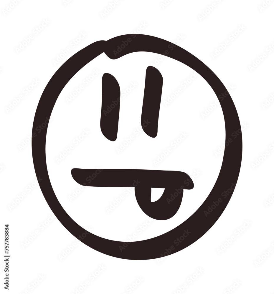 Hand drawn smile. Doodle emotion face. Freehand vector cute emoticon Hand drawn smile. Doodle emotion face. Freehand vector cute emoticon