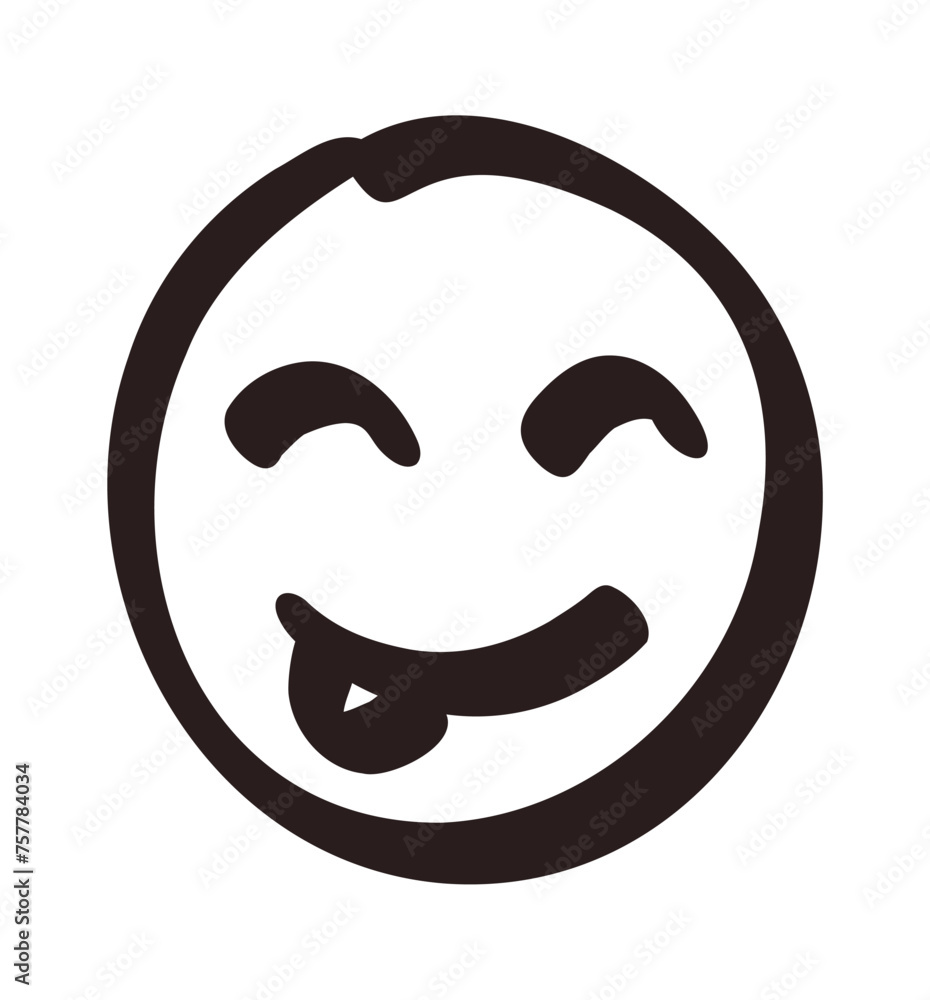 Hand drawn smile. Doodle emotion face. Freehand vector cute emoticon Hand drawn smile. Doodle emotion face. Freehand vector cute emoticon