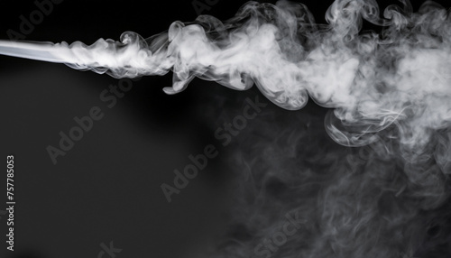 Smoke from a pipe on a black background; the photo zone is white photo