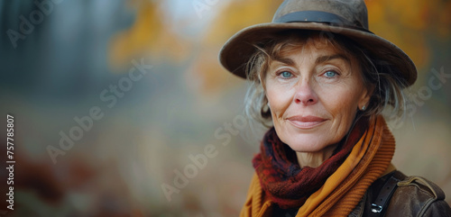 Woman in Hat and Scarf