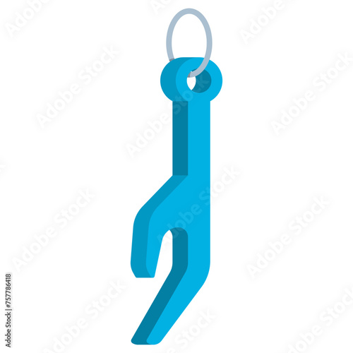 Bottle opener vector cartoon illustration isolated on a white background.
