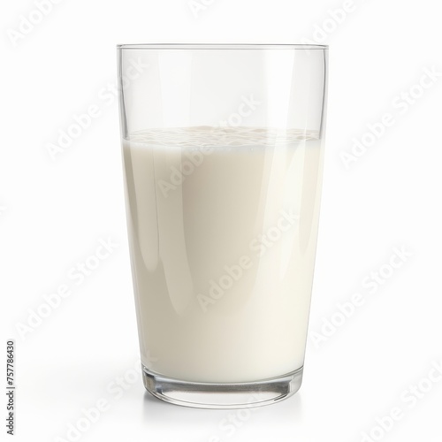 Fresh Glass of Milk - Dairy Beverage Isolated on White