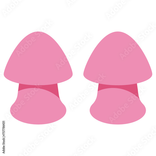 Disposable earplugs vector cartoon illustration isolated on a white background.