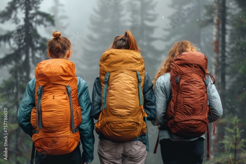 Group of People Hiking Through Field
