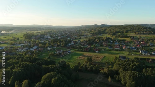 Beautiful Landscape Mountains Stara Wies Aerial View Poland photo